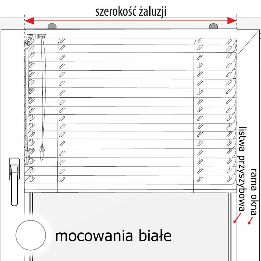 Montaż bezinwazyjny +Mocowania kolor biały