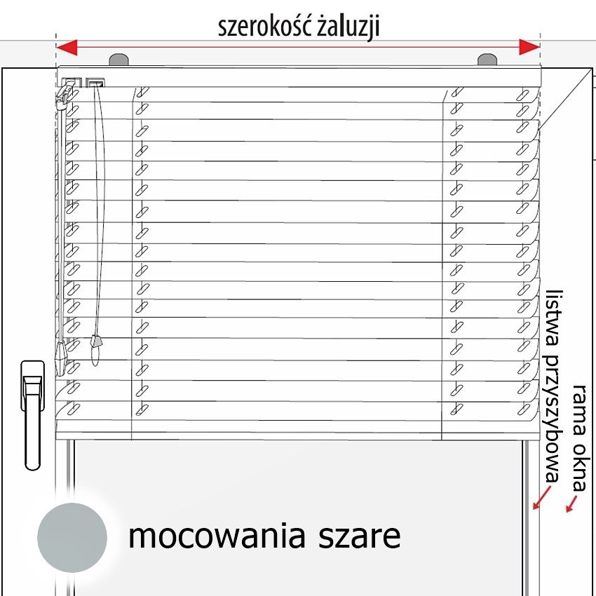 Montaż bezinwazyjny +Mocowania kolor szary