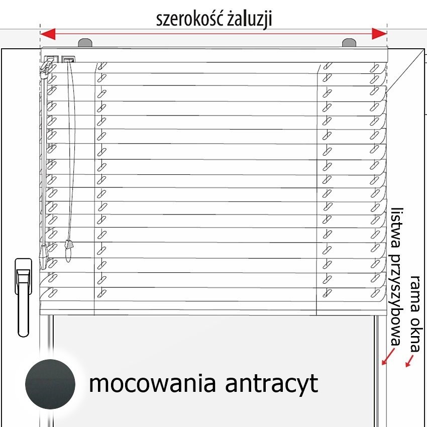 Montaż bezinwazyjny +Mocowania kolor antracyt