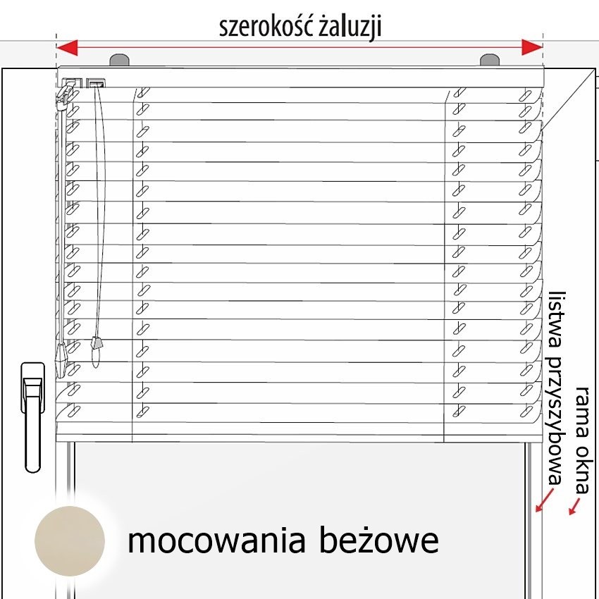 Montaż bezinwazyjny +Mocowania kolor beż