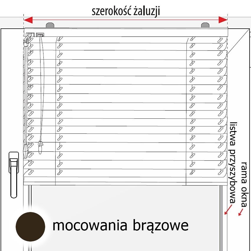 Montaż bezinwazyjny +Mocowania kolor brąz