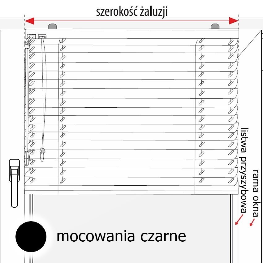 Montaż bezinwazyjny +Mocowania kolor czarny